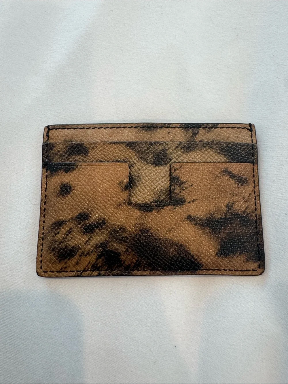 NWOT Tom Ford Leopard Print Full Grain Leather Card Holder